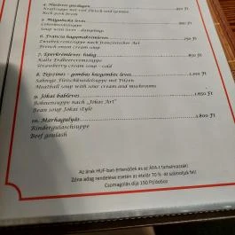 Panoráma Étterem Harta - Étlap/itallap