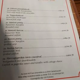 Panoráma Étterem Harta - Étlap/itallap