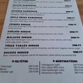 Papi Falatozó Tapolca - Étlap/itallap