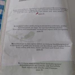Párizsi Udvar Étterem Keszthely - Étlap/itallap