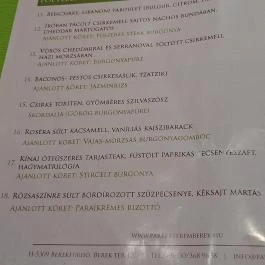 Park Étterem Berekfürdő - Étlap/itallap