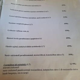 Pasta Garden Budaörs - Étlap/itallap