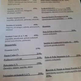 Pasta Garden Budaörs - Étlap/itallap