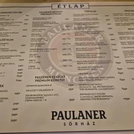 Paulaner Sörház - MOM Park, Budapest - Étlap/itallap
