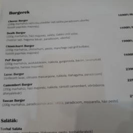 PeP Burger Újbuda, Budapest - Étlap/itallap