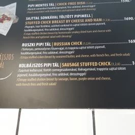 Pesti Pipi - Móricz Budapest - Étlap/itallap