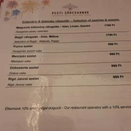 Pesti Sörcsarnok Budapest - Étlap/itallap