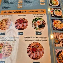 Pho 1993, Budapest - Étlap/itallap
