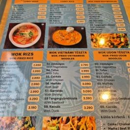 Pho 1993, Budapest - Étlap/itallap