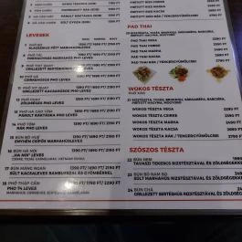 Pho 74 Budapest - Étlap/itallap