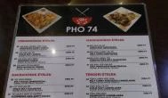 Pho 74 Budapest - Étlap/itallap