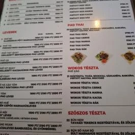 Pho 74 Budapest - Étlap/itallap