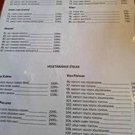 Pho Bosnyák Budapest - Étlap/itallap