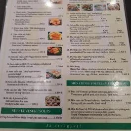 Pho Vietnámi Büfé Budapest - Étlap/itallap
