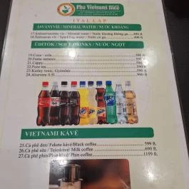 Pho Vietnámi Büfé Budapest - Étlap/itallap