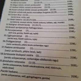 Piactéri Büfé-Étterem Jánoshalma - Étlap/itallap
