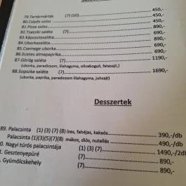 Piactéri Büfé-Étterem Jánoshalma - Étlap/itallap