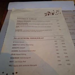 Pingrumba Budapest - Étlap/itallap