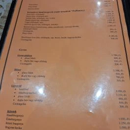 Pizza Afrika, Harsány - Étlap/itallap