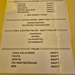 Pizza Művek Budapest - Étlap/itallap