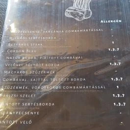 Platán Gyorsétkezde, Lábatlan - Étlap/itallap