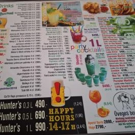 Pointer Pub - Kecskeméti utca Budapest - Étlap/itallap