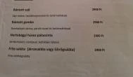 Pongrácz Étterem Csombárd - Étlap/itallap