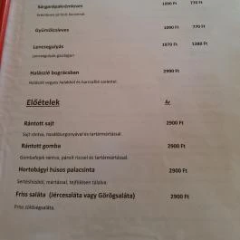 Pongrácz Étterem Csombárd - Étlap/itallap