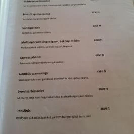 Pongrácz Étterem Csombárd - Étlap/itallap