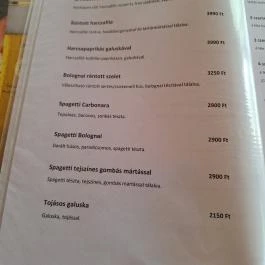 Pongrácz Étterem Csombárd - Étlap/itallap