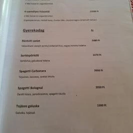 Pongrácz Étterem Csombárd - Étlap/itallap