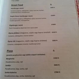 Pongrácz Étterem Csombárd - Étlap/itallap