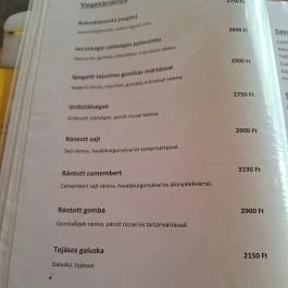 Pongrácz Étterem Csombárd - Étlap/itallap