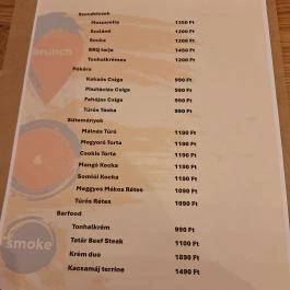 Pont.Itt.Cafe Budapest - Étlap/itallap