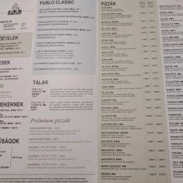 Publo Étterem és Pizzéria Csákvár - Étlap/itallap