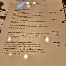 Puli & Juhász Restaurant Budapest - Étlap/itallap