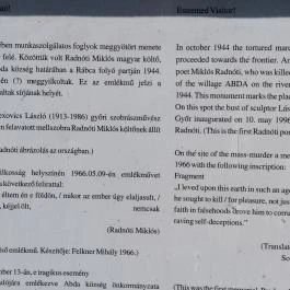 Radnóti abdai síremléke, Abda - Egyéb