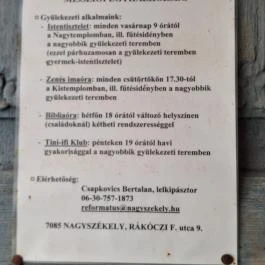 Református templomok Nagyszékely - Egyéb