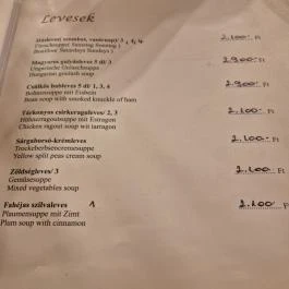 Remete-Pince Étterem, Vác - Étlap/itallap