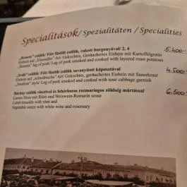 Remete-Pince Étterem, Vác - Étlap/itallap