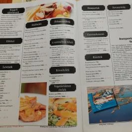 Aranyponty Halászcsárda Sáregres - Étlap/itallap