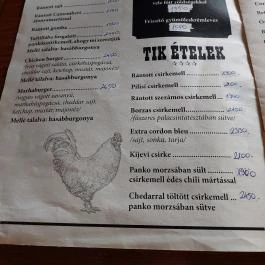 Retro Pub, Ladánybene - Étlap/itallap