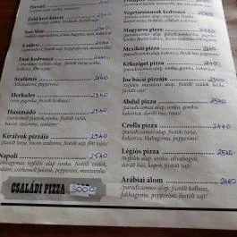 Retro Pub, Ladánybene - Étlap/itallap