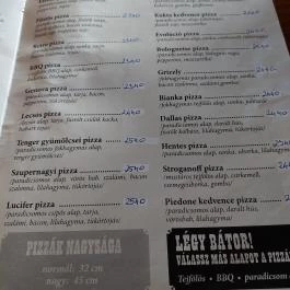 Retro Pub, Ladánybene - Étlap/itallap