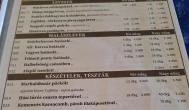 Roosevelt téri Halászcsárda Szeged - Étlap/itallap
