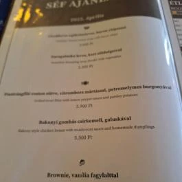 Roosevelt téri Halászcsárda, Szeged - Étlap/itallap