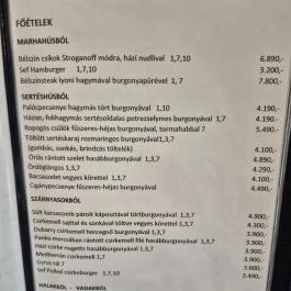 Rozmaring Étterem, Varsány - Étlap/itallap