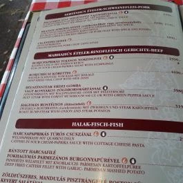 Budakert Vendéglő Budaörs - Étlap/itallap