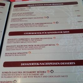 Budakert Vendéglő Budaörs - Étlap/itallap