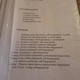 Rózsakert Vendéglő , Domaszék - Étlap/itallap